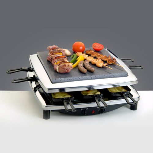 Steba RC3PLUS C Raclette + kőlap és fém grill, króm dizájn